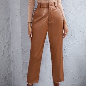 Faux leather pants